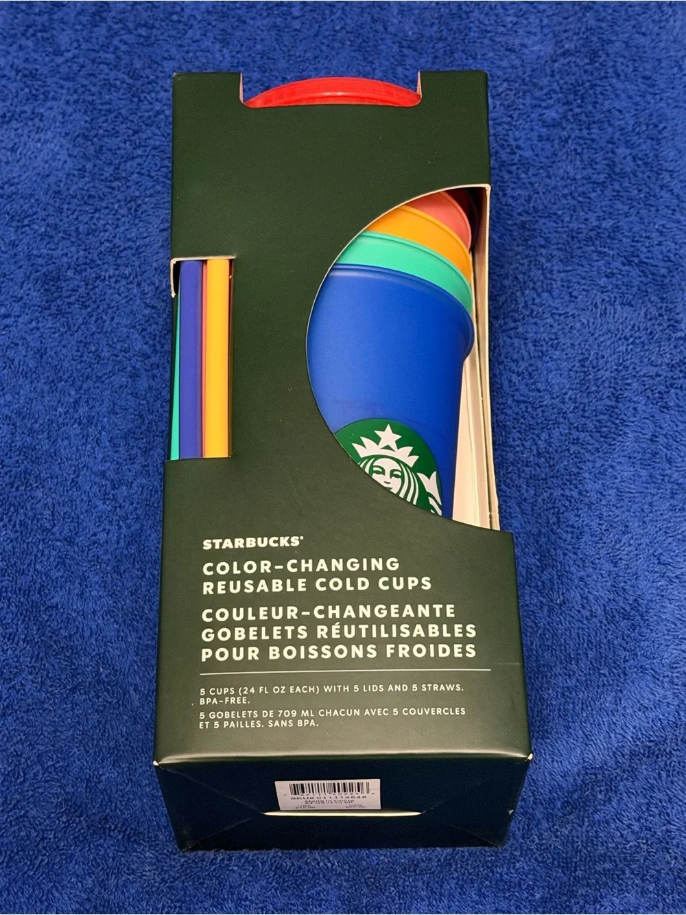 Starbucks Multicolor Color-Changing Reusable Cold Cups with Lids & Straws